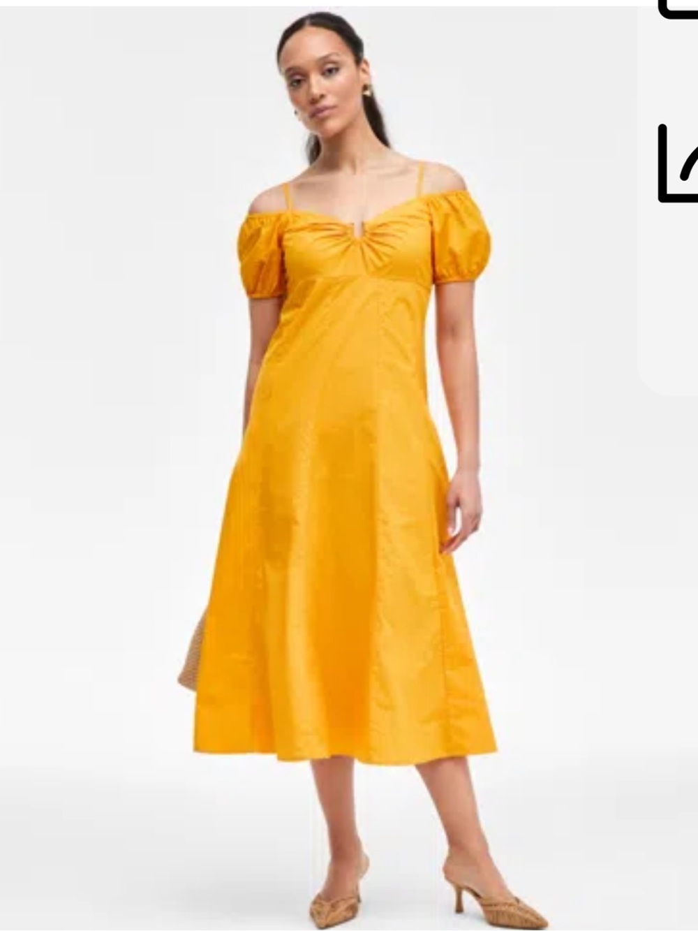 INC International Concepts Bright Yellow Off-Shoulder Maxi Dress